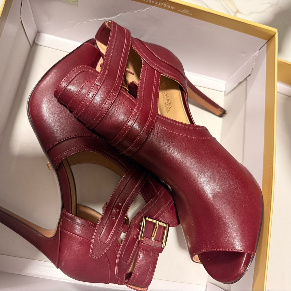 MICHAEL Michael Kors Burgundy Strappy Heels